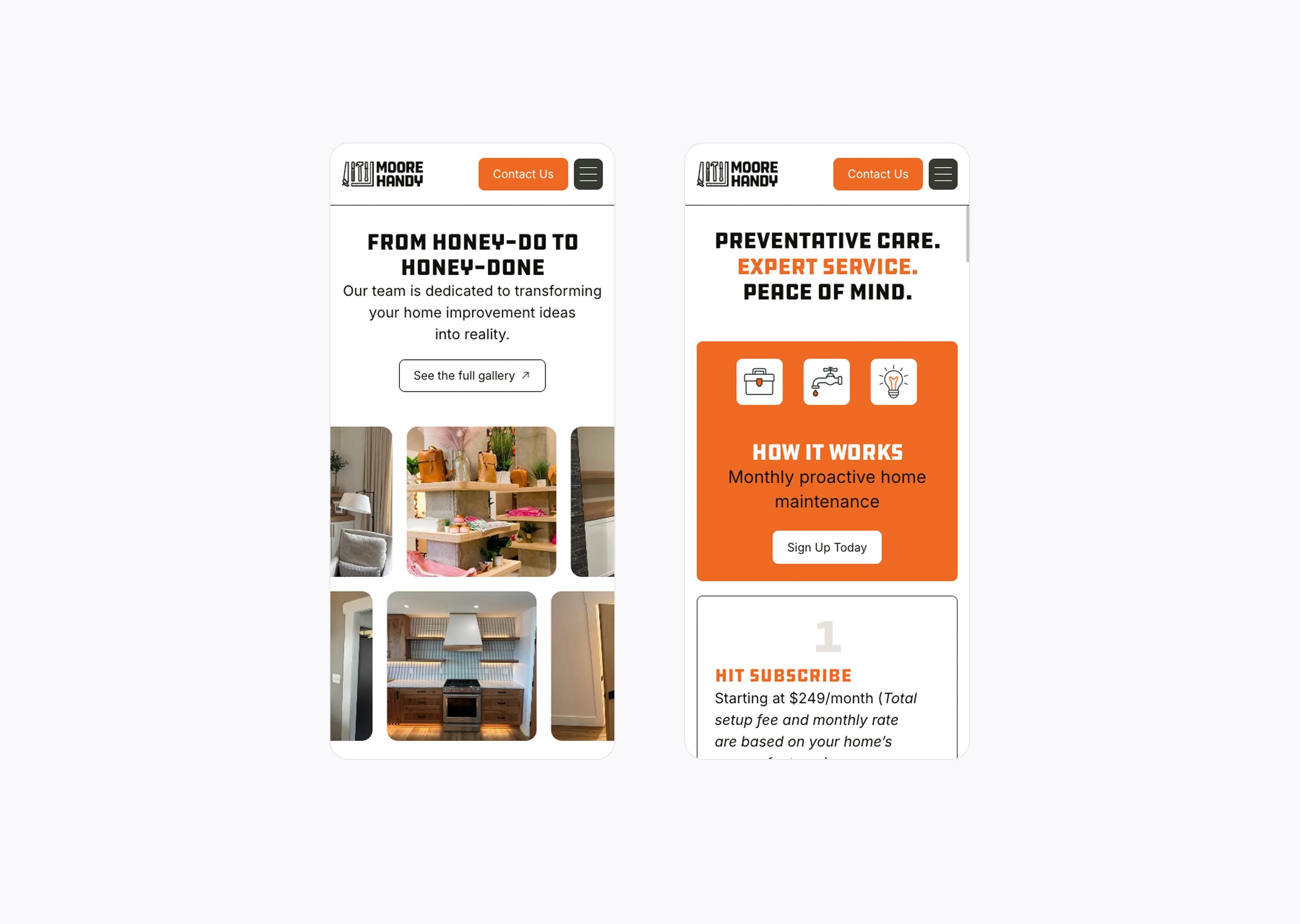 Moore project website mockup