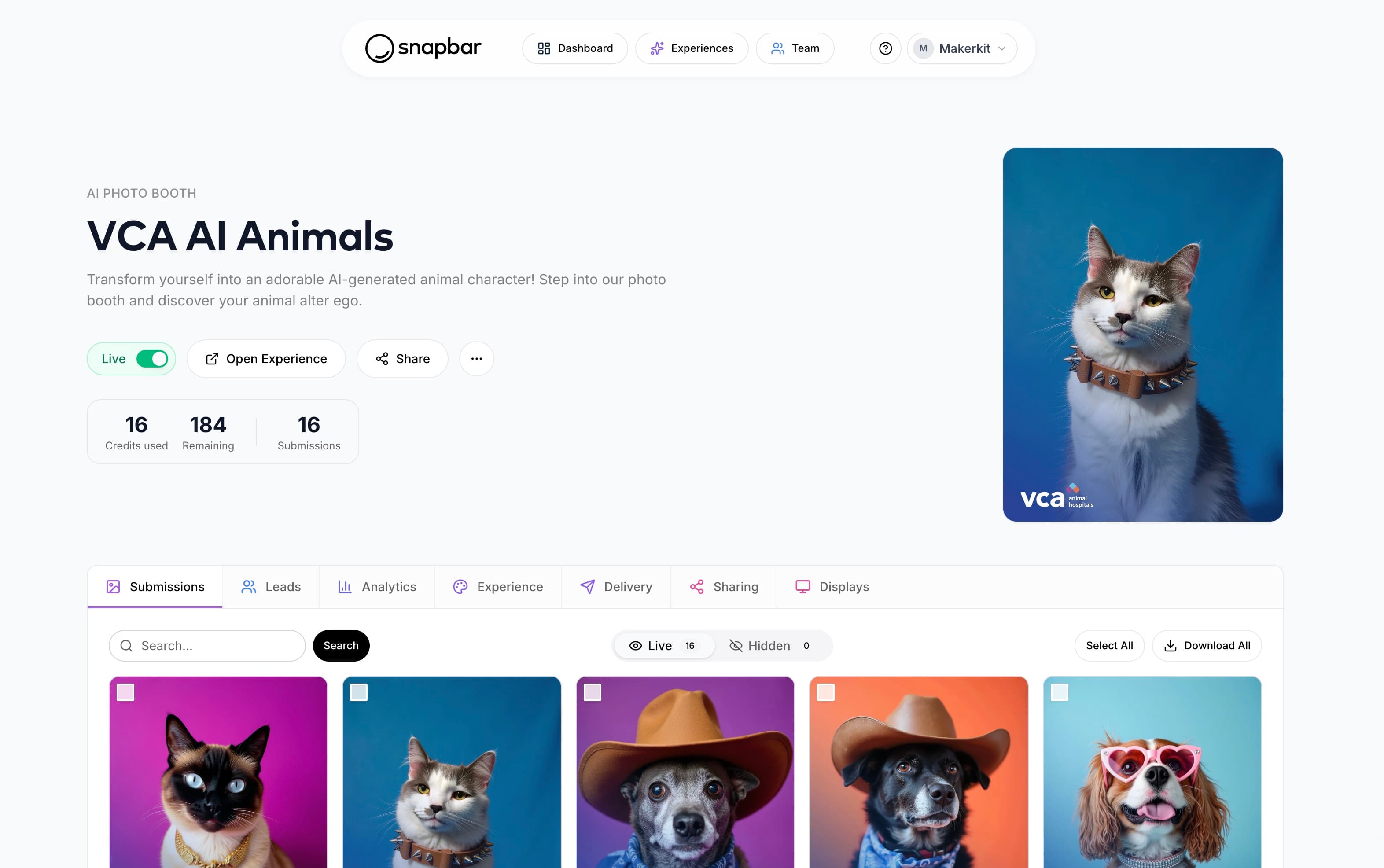 Snapbar event operations dashboard